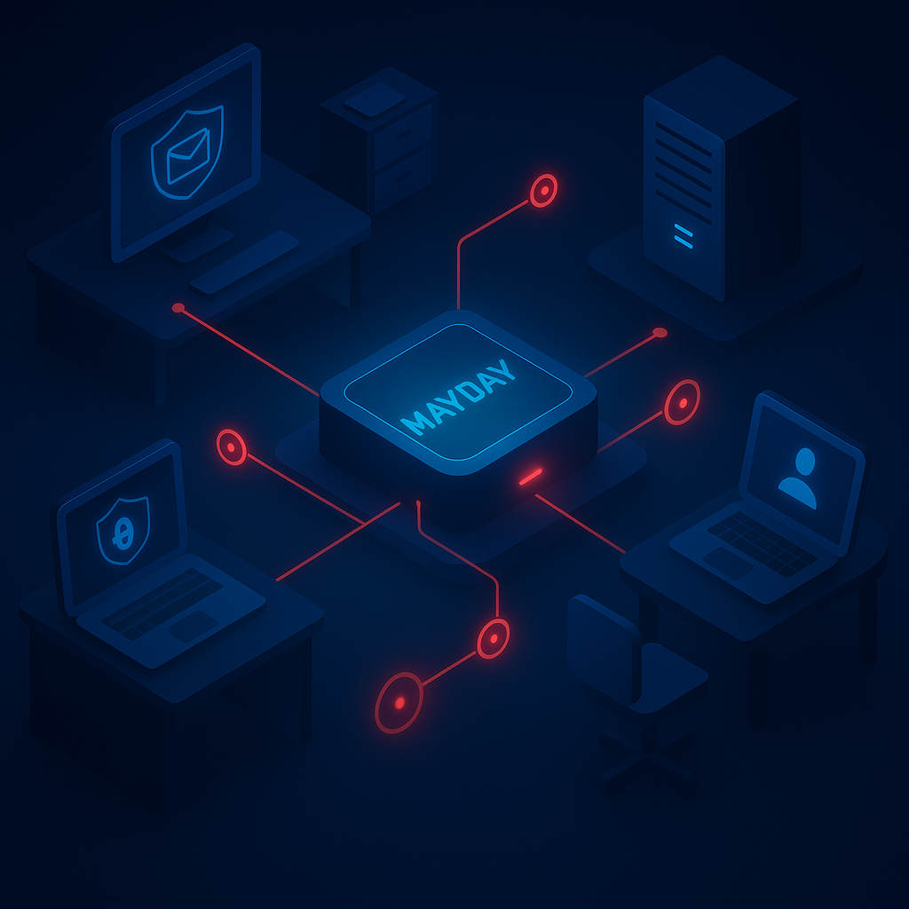Mayday Device deception-based threat detection illustration